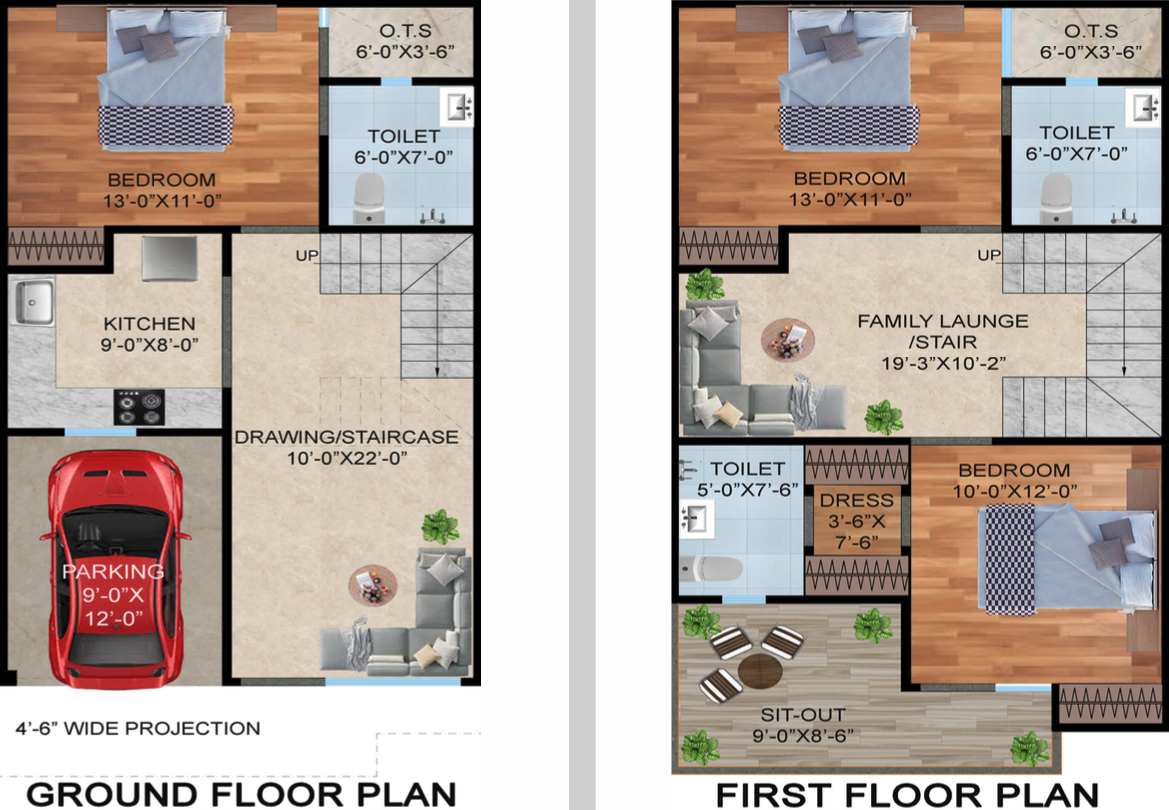 Arsh Green Villa 1965 sq.ft. floor plan