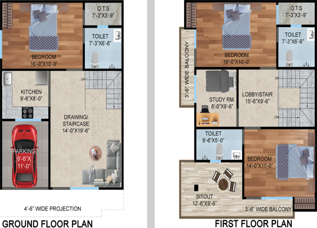 Arsh Green Villa 2175 sq.ft. floor plan