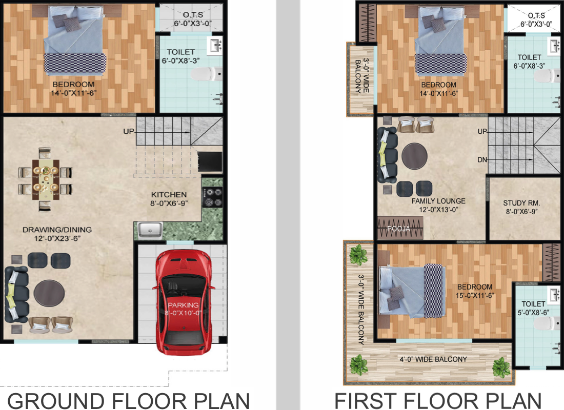Paradise Villa 1820 sq.ft. floor plan