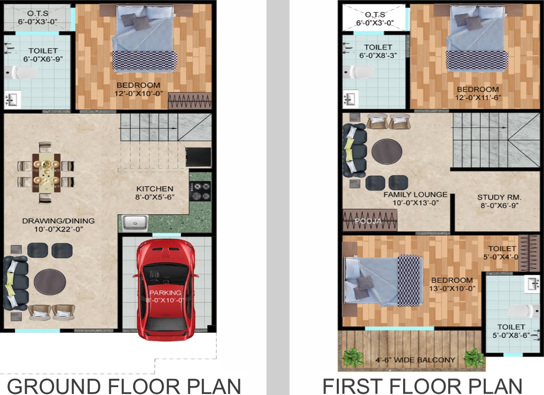 Paradise Villa 1950 and 75 sq.ft. floor plan